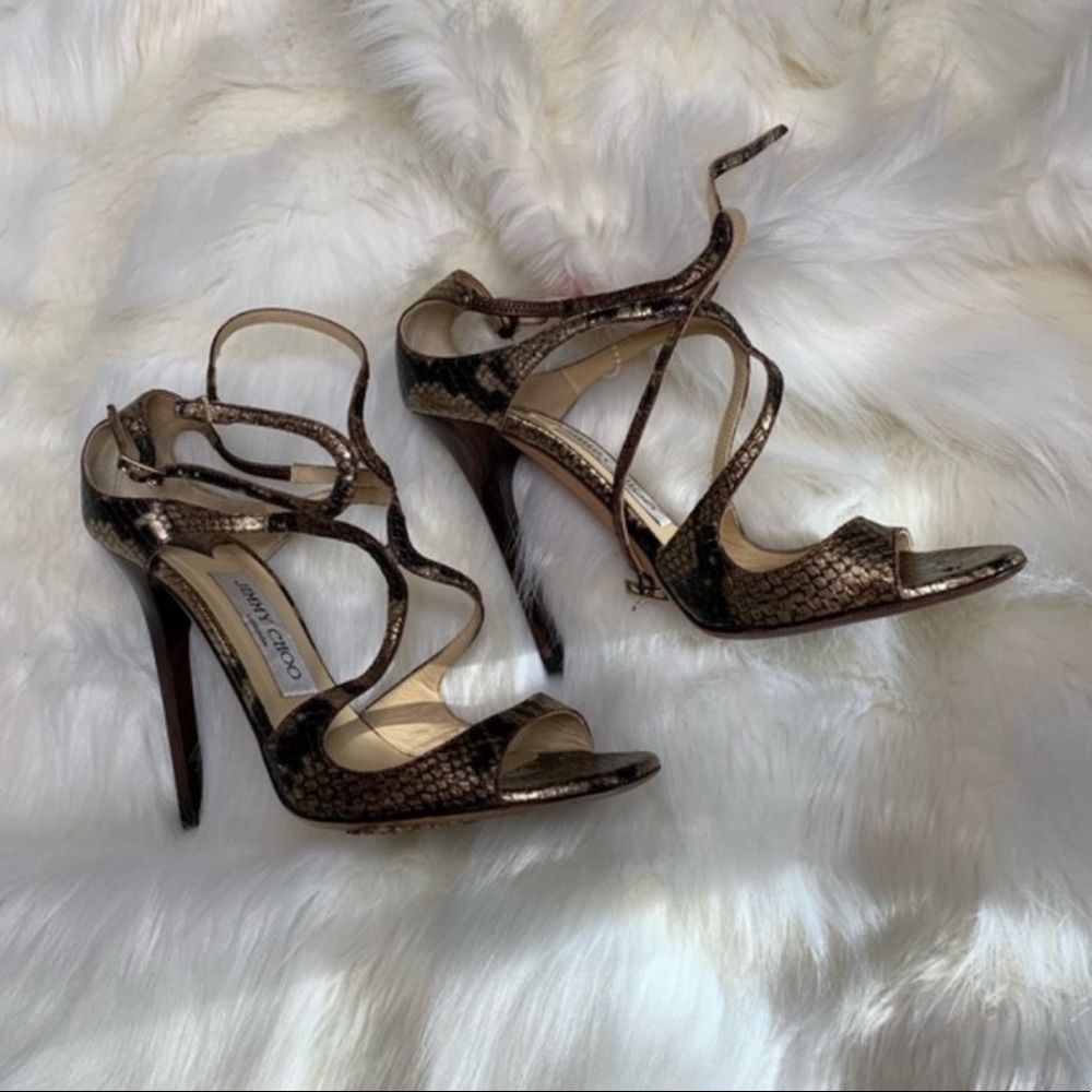 Jimmy choo Lang snakeskin design heels